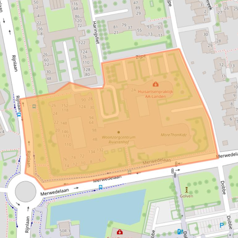 Kaart van postcodegebied 8032HX.