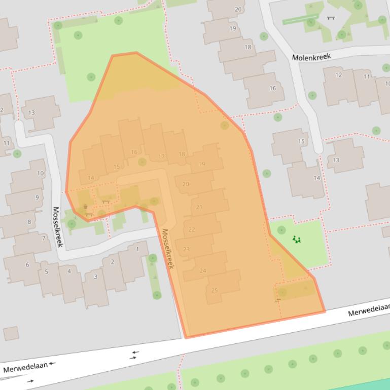 Kaart van postcodegebied 8032JB.
