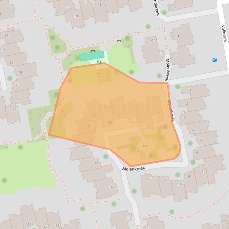 Kaart van postcodegebied 8032JK.