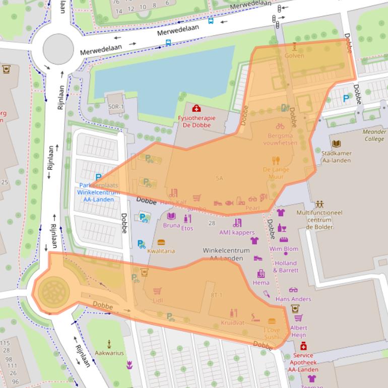 Kaart van postcodegebied 8032JV.