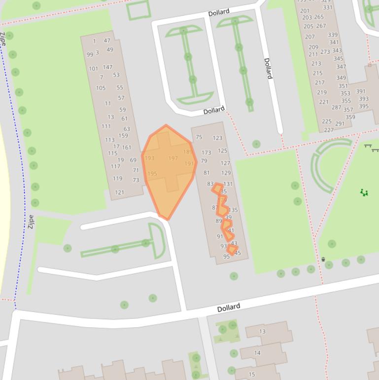 Kaart van postcodegebied 8032KE.