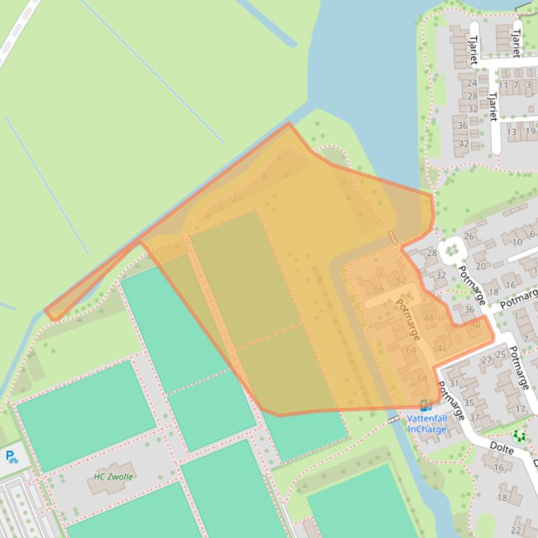 Kaart van postcodegebied 8032LE.