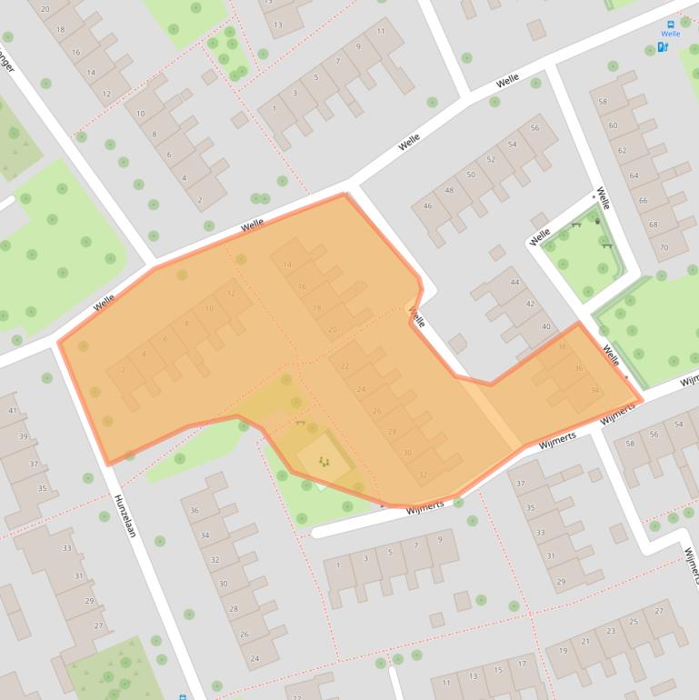 Kaart van postcodegebied 8032LH.