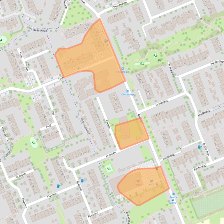 Kaart van postcodegebied 8032MX.