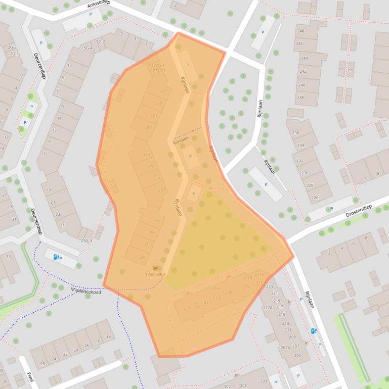 Kaart van postcodegebied 8032MZ.