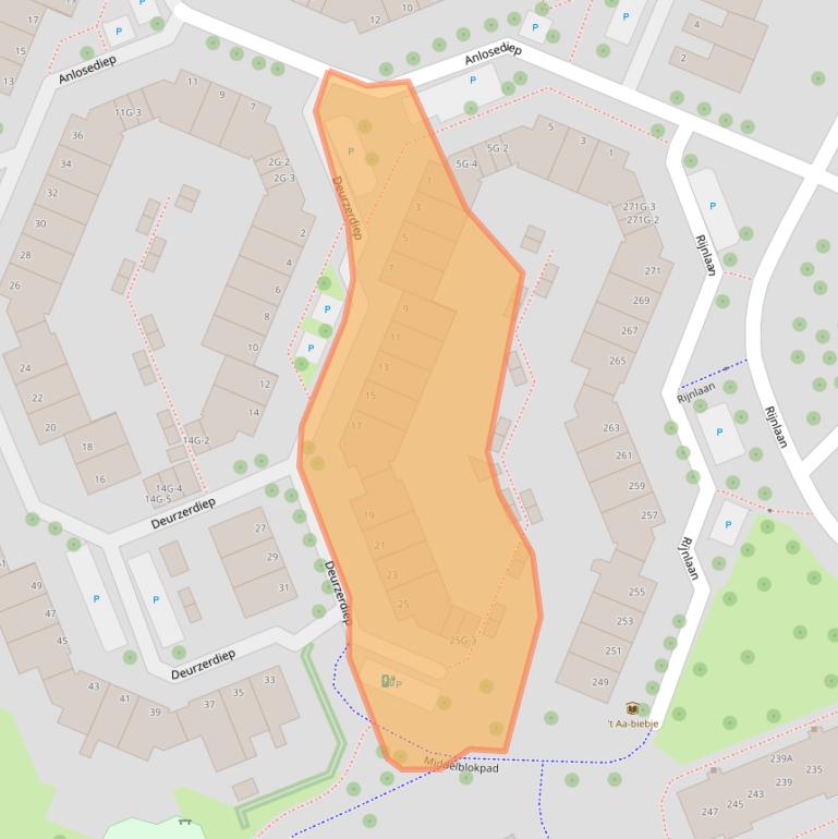 Kaart van postcodegebied 8032NB.