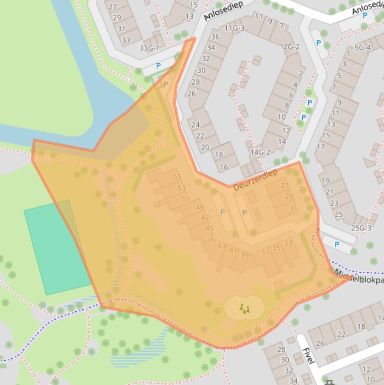 Kaart van postcodegebied 8032NC.