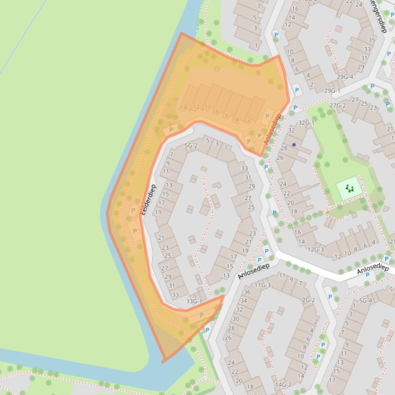 Kaart van postcodegebied 8032NE.