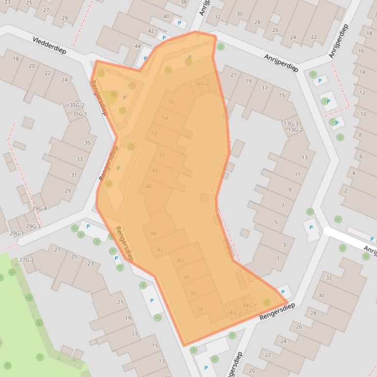 Kaart van postcodegebied 8032NL.