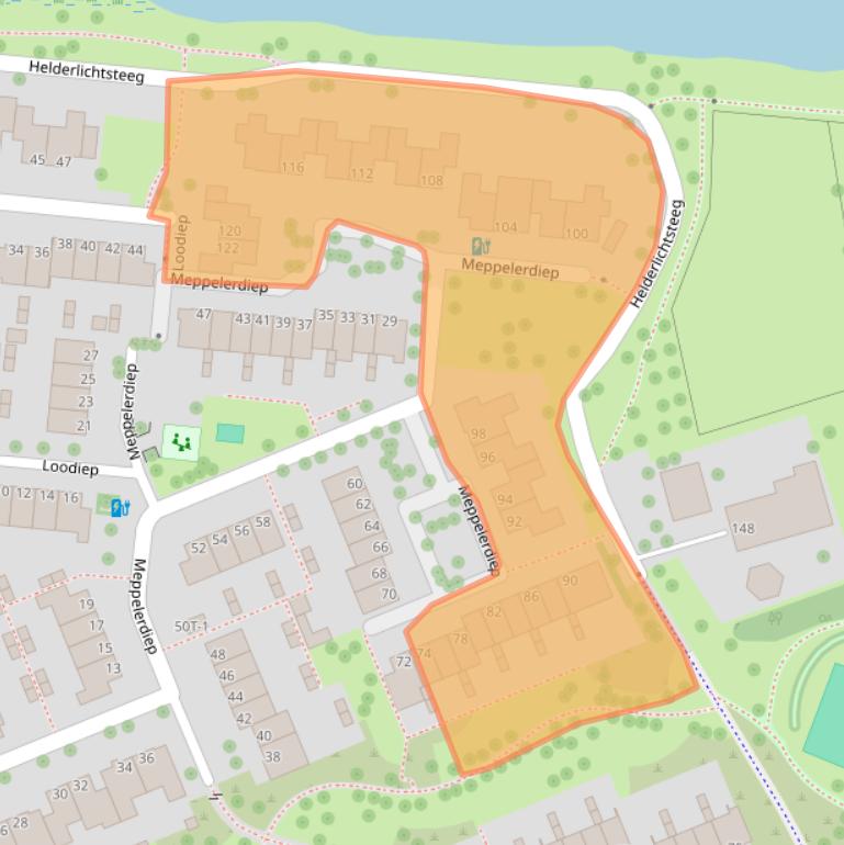 Kaart van postcodegebied 8032TE.