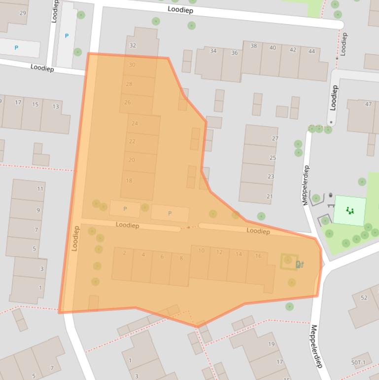 Kaart van postcodegebied 8032TH.