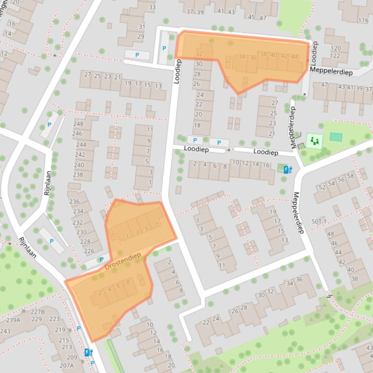 Kaart van postcodegebied 8032TJ.