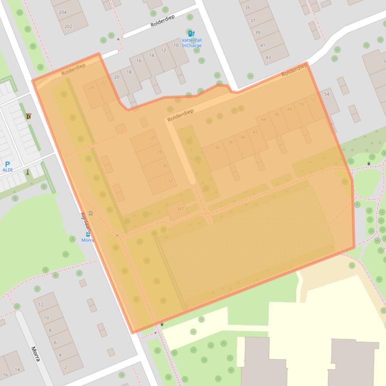 Kaart van postcodegebied 8032TN.