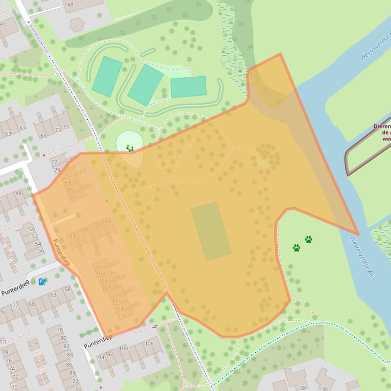 Kaart van postcodegebied 8032TT.