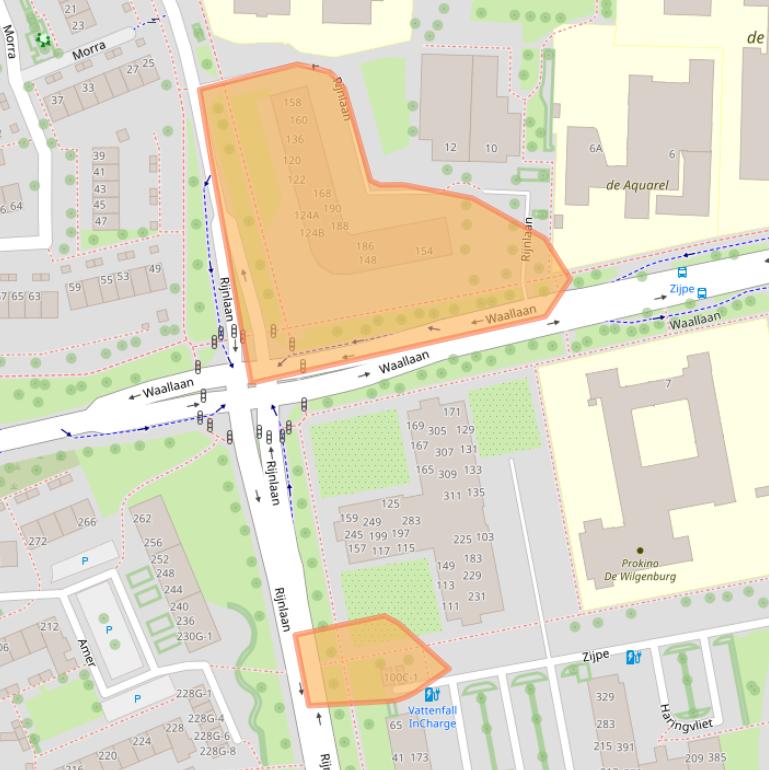 Kaart van postcodegebied 8032TZ.