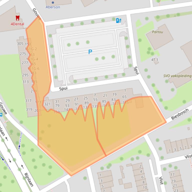 Kaart van postcodegebied 8032VN.
