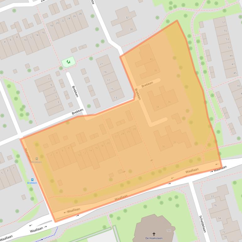 Kaart van postcodegebied 8032XK.