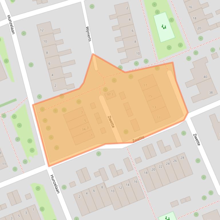 Kaart van postcodegebied 8032XL.
