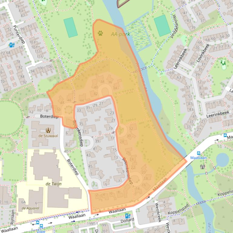 Kaart van postcodegebied 8032XX.