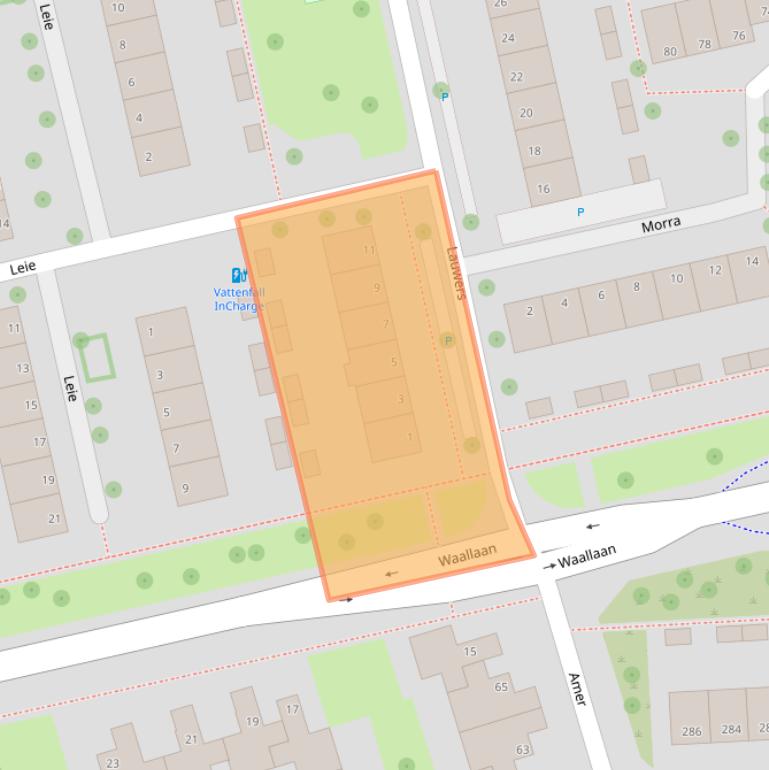 Kaart van postcodegebied 8032ZA.