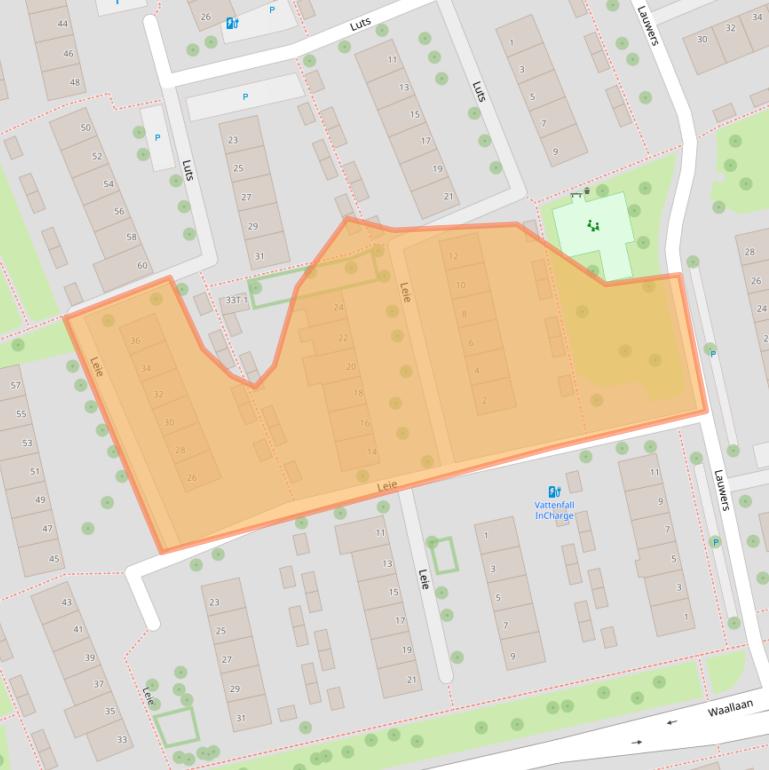 Kaart van postcodegebied 8032ZG.