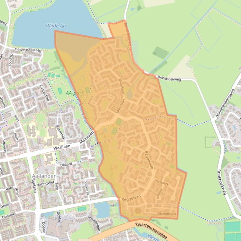 Kaart van postcodegebied 8033.