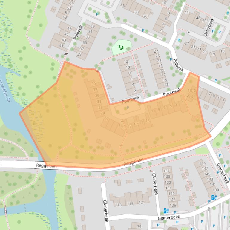 Kaart van postcodegebied 8033AA.