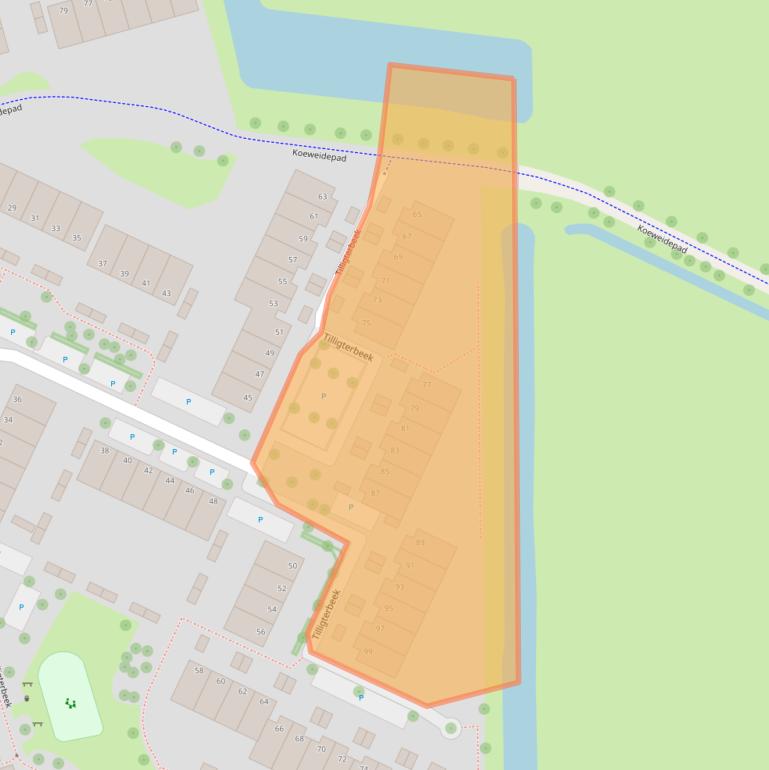 Kaart van postcodegebied 8033BV.