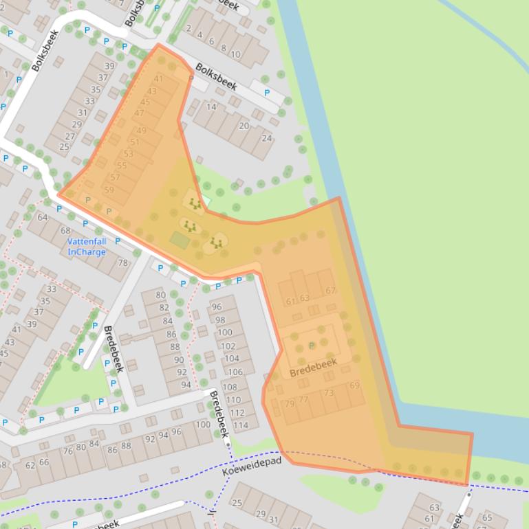 Kaart van postcodegebied 8033CH.