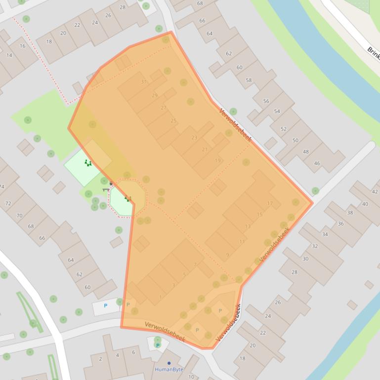 Kaart van postcodegebied 8033DA.