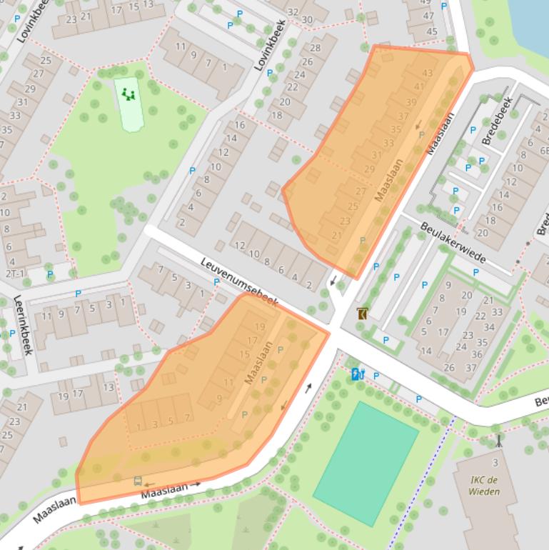 Kaart van postcodegebied 8033DR.