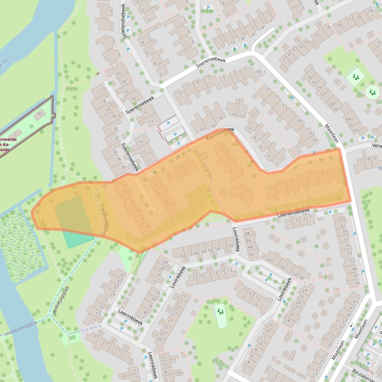 Kaart van postcodegebied 8033DW.