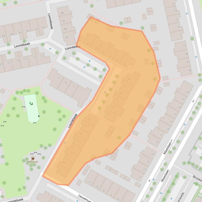 Kaart van postcodegebied 8033EB.