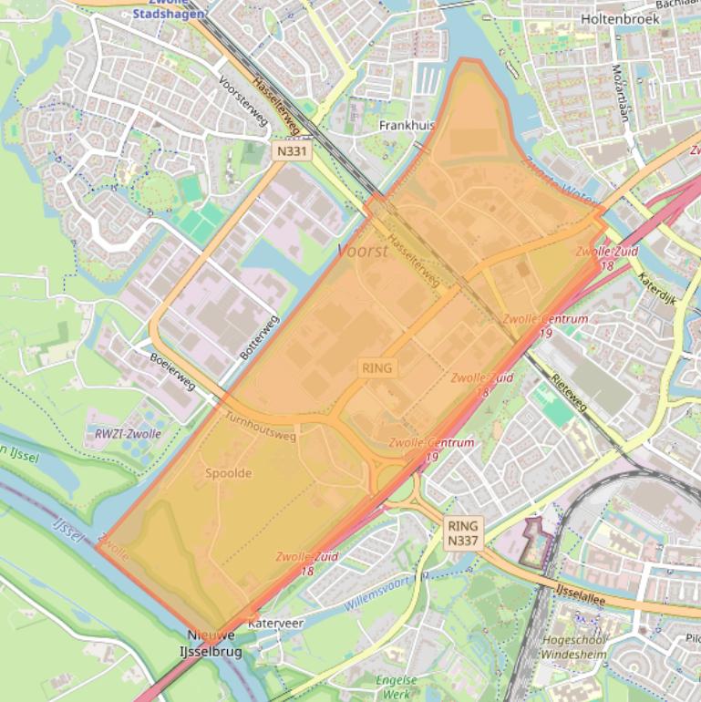 Kaart van postcodegebied 8041.
