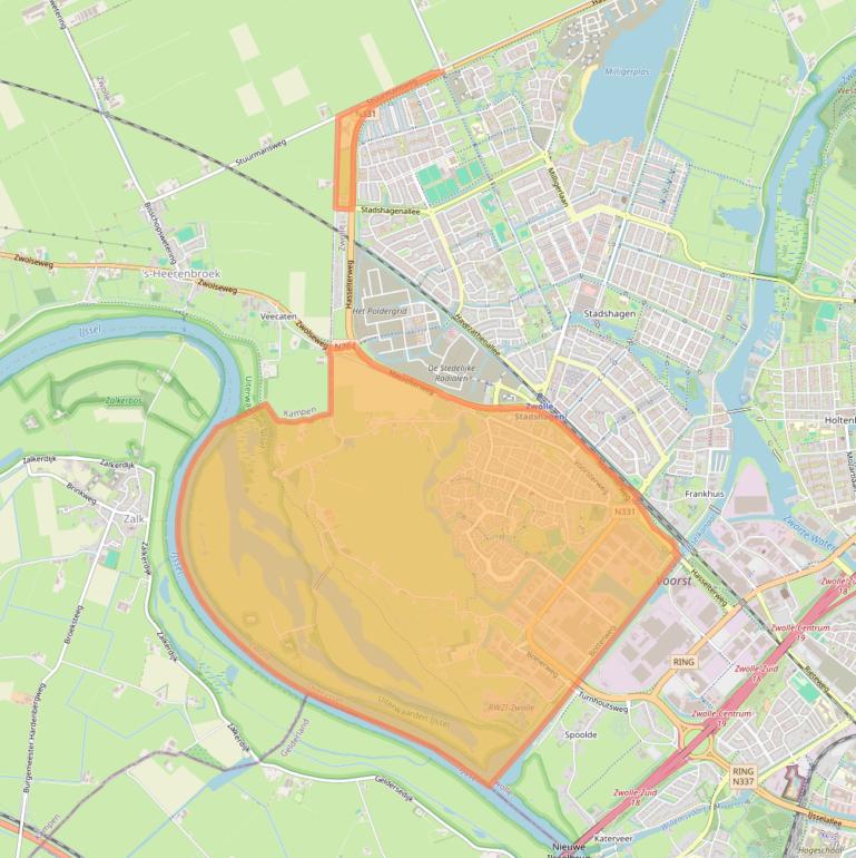 Kaart van postcodegebied 8042.