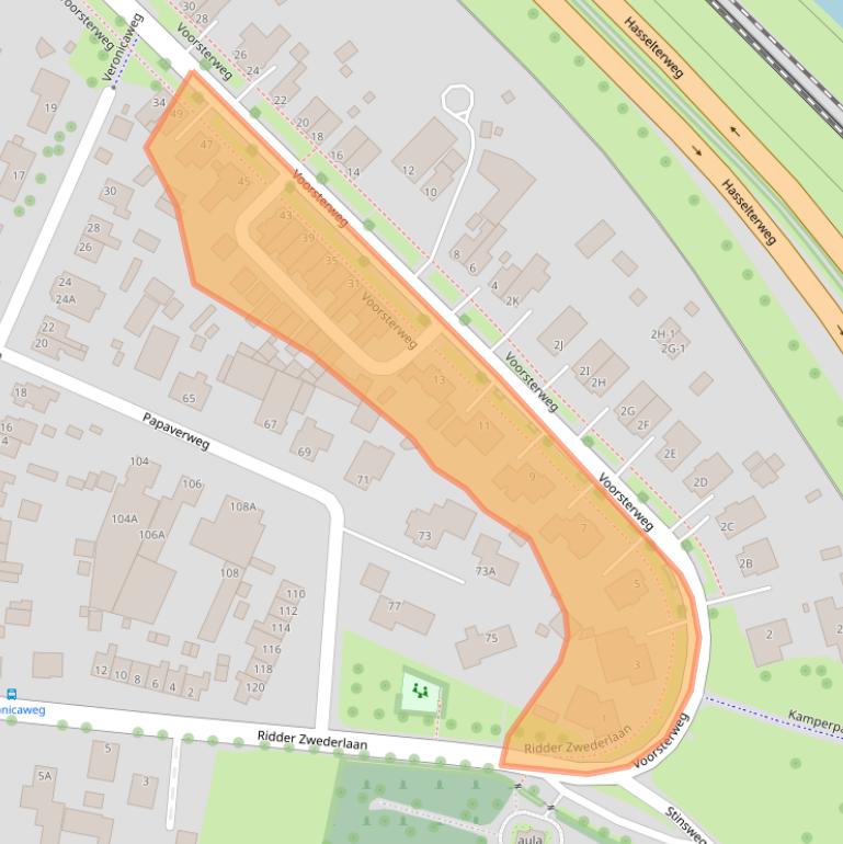 Kaart van postcodegebied 8042AA.