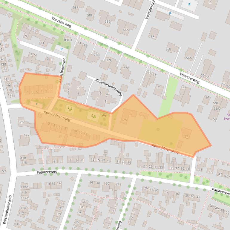 Kaart van postcodegebied 8042AM.