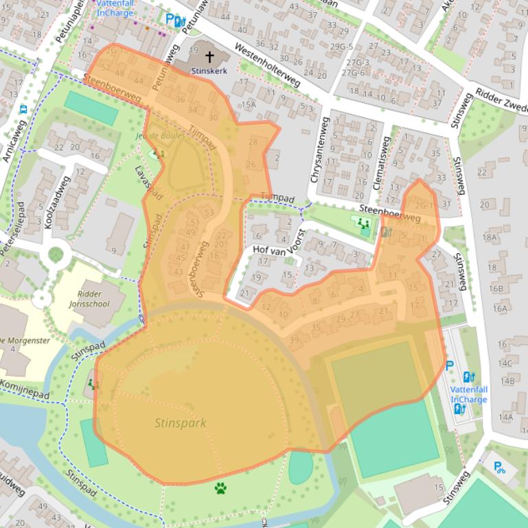 Kaart van postcodegebied 8042AT.