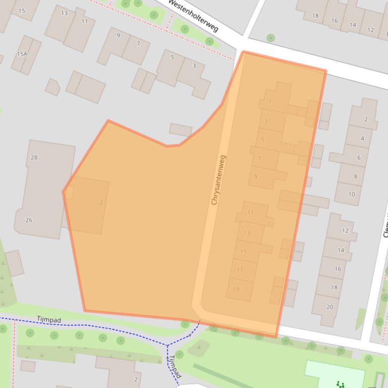 Kaart van postcodegebied 8042AW.