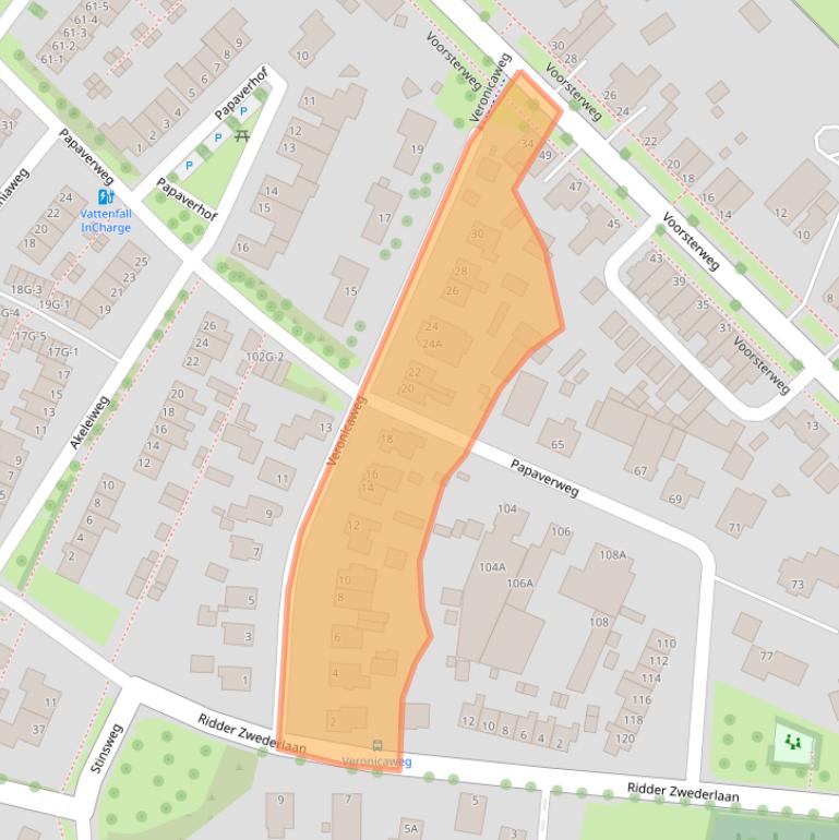 Kaart van postcodegebied 8042CE.