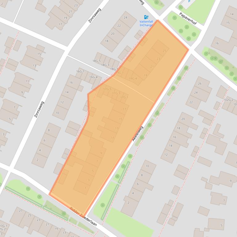 Kaart van postcodegebied 8042CG.