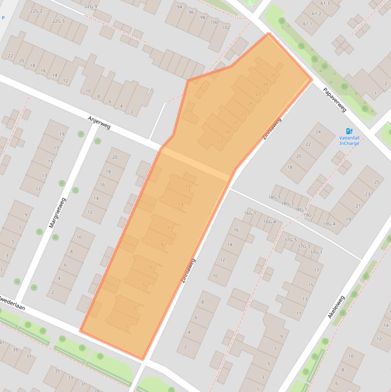 Kaart van postcodegebied 8042CJ.