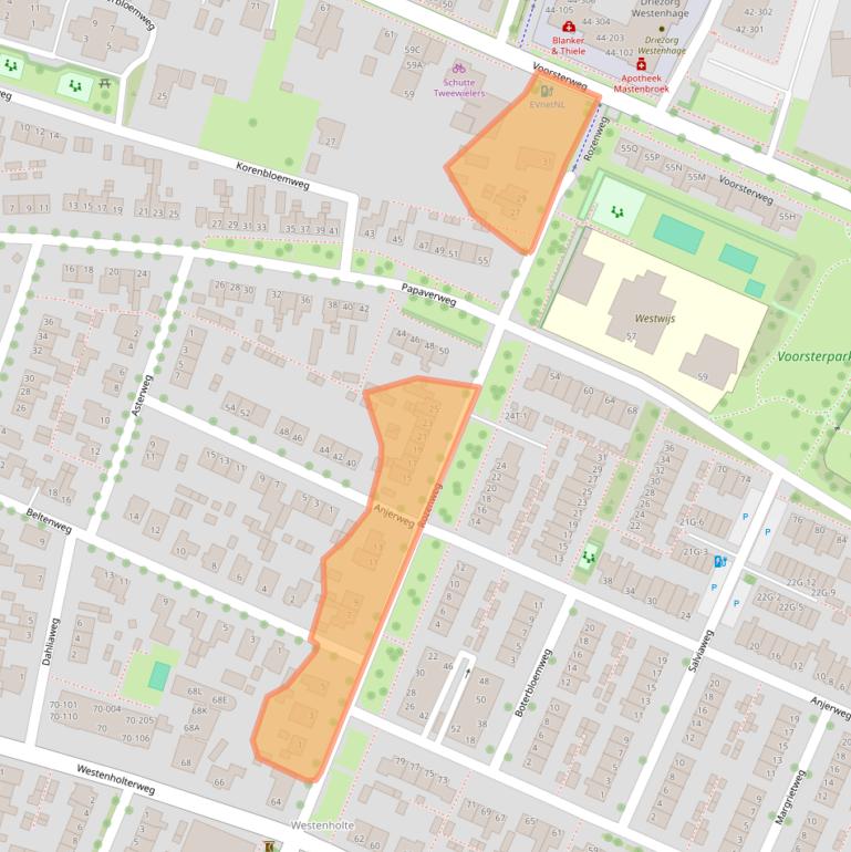 Kaart van postcodegebied 8042CV.