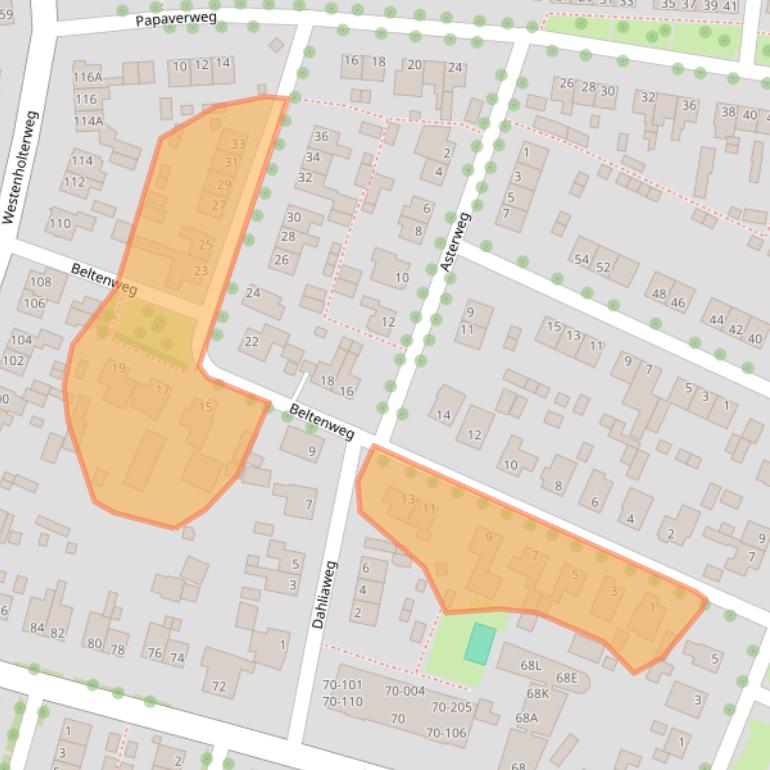 Kaart van postcodegebied 8042CX.