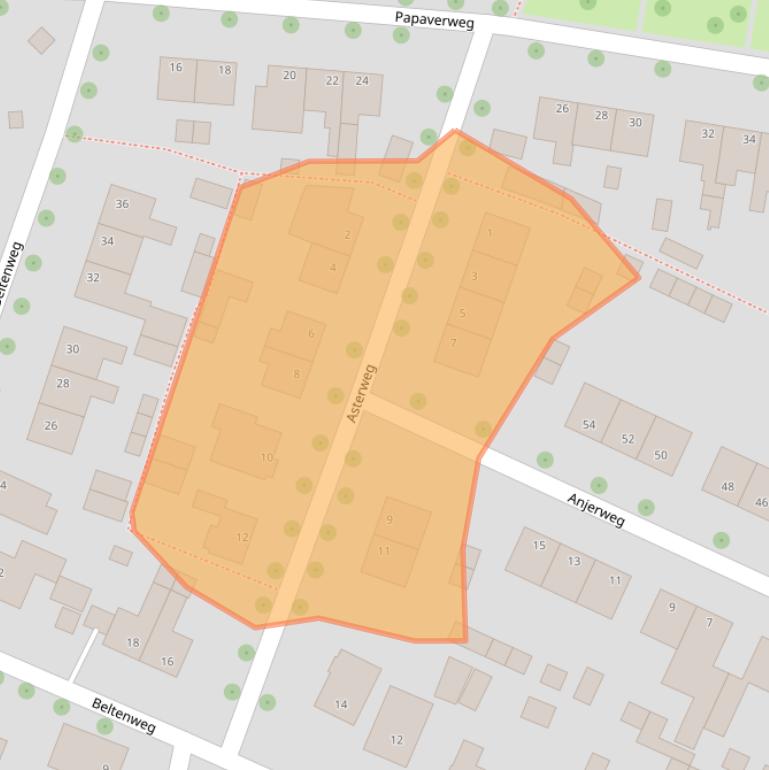 Kaart van postcodegebied 8042EA.