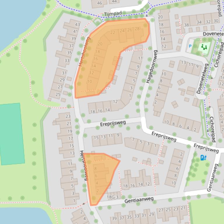 Kaart van postcodegebied 8042GJ.