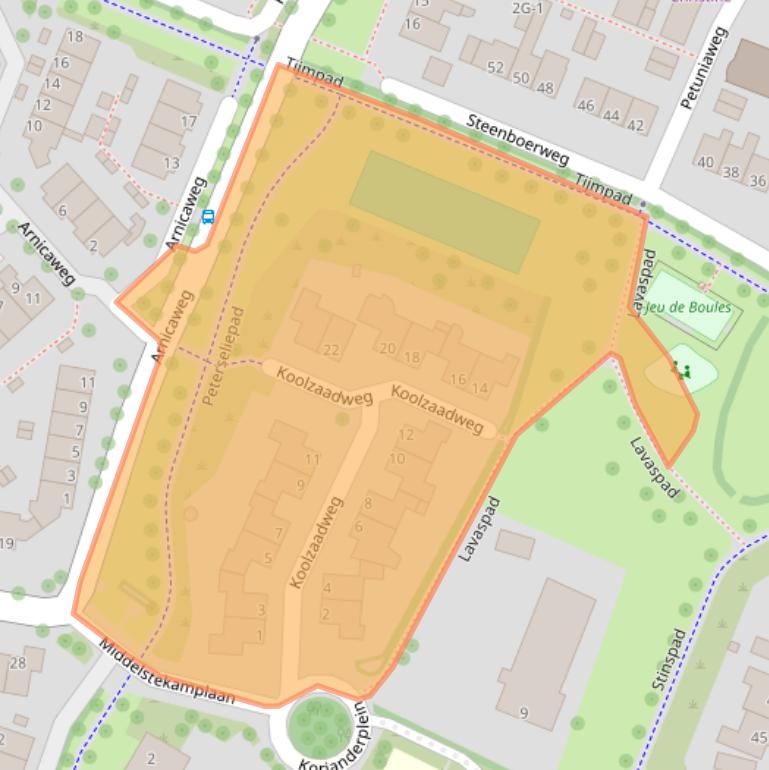 Kaart van postcodegebied 8042HZ.