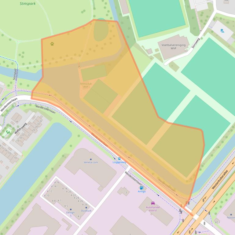 Kaart van postcodegebied 8042JE.