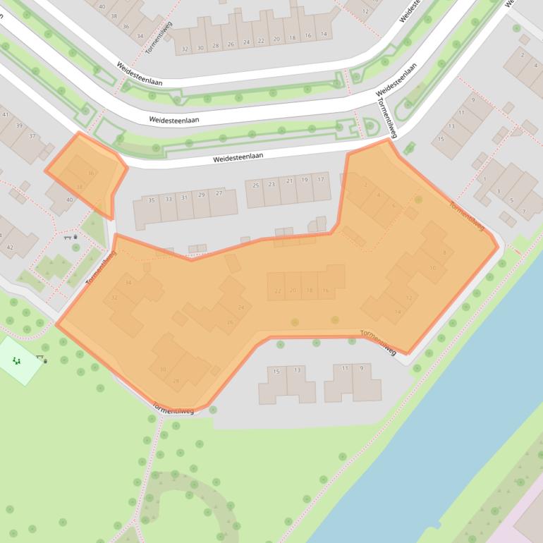 Kaart van postcodegebied 8042MJ.