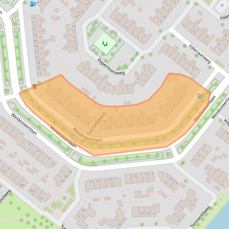 Kaart van postcodegebied 8042NA.